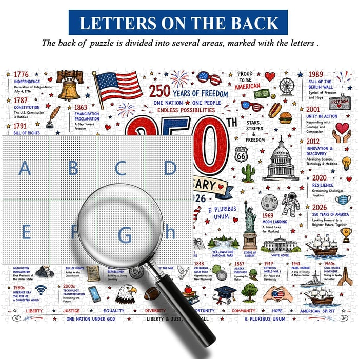 🧩 Patriotic America Jigsaw Puzzle 1000 Pieces 🎁Buy 2 Free Shipping