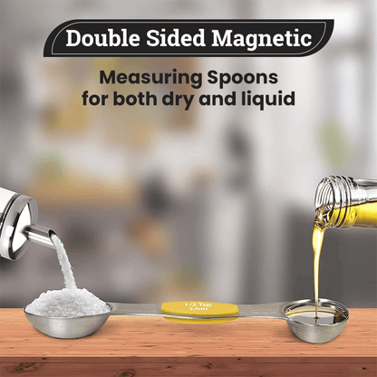 🔥LAST DAY 49% OFF - ⚡50K+ SOLD - Stainless Steel Magnetic Measuring Spoons Set
