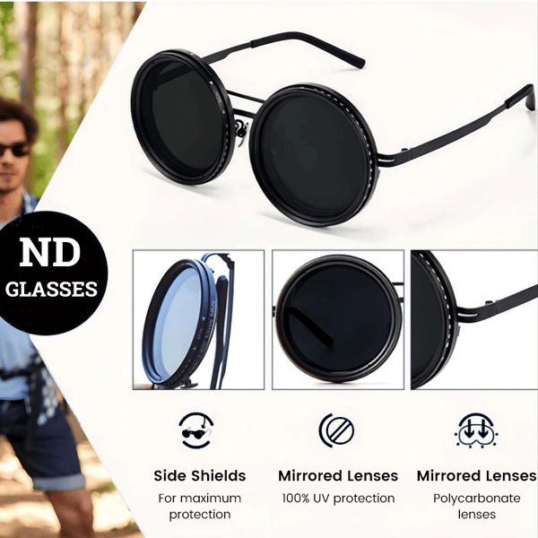 Adjustable Tint Rounded Polarized Lenses Retro Sunglasses