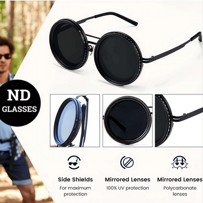 Adjustable Tint Rounded Polarized Lenses Retro Sunglasses