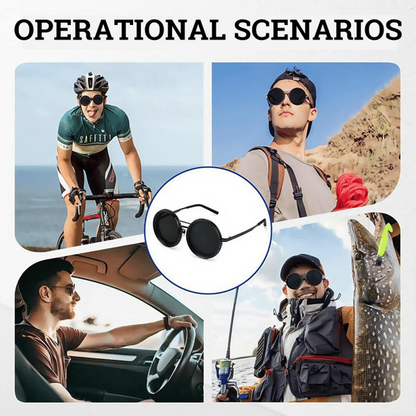 Adjustable Tint Rounded Polarized Lenses Retro Sunglasses