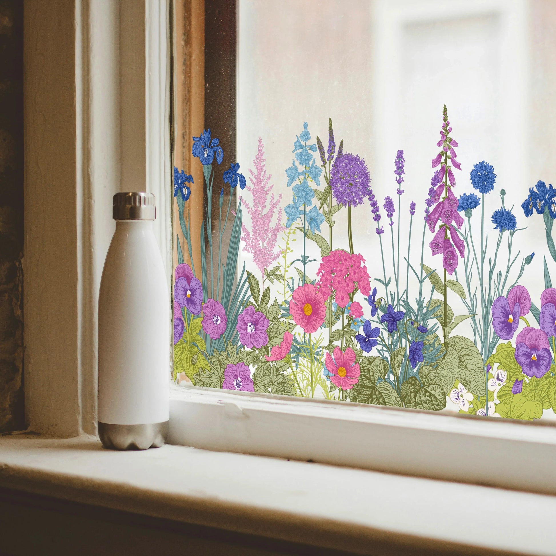 ✨LAST DAY: 49% OFF! - 💐Colorful Floral Bouquet Window Sticker🖼️(Cut to size freely)
