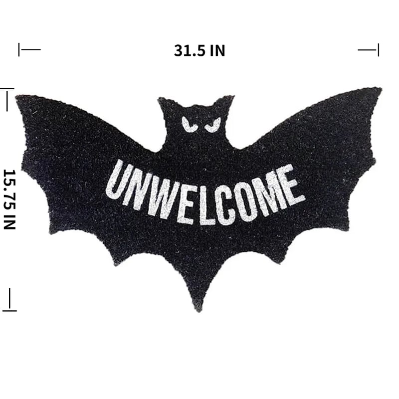 🔥LAST DAY 49% OFF🦇 "Unwelcome" Bat Shaped Coir Mat