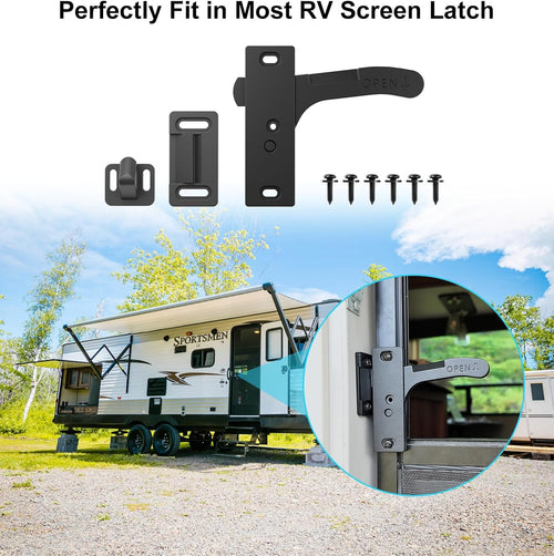 💪SELLING FAST! 49% OFF🚗Aluminum RV Screen Door Handle Replacement Latch Kit