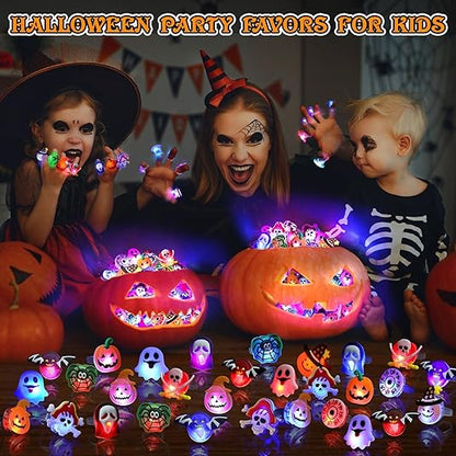 Halloween Light Up Rings for Kids,Perfect for Halloween kids’ party favors, prizes, and goodie bag fillers.