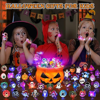 Halloween Light Up Rings for Kids,Perfect for Halloween kids’ party favors, prizes, and goodie bag fillers.