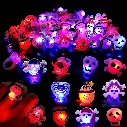 Halloween Light Up Rings for Kids,Perfect for Halloween kids’ party favors, prizes, and goodie bag fillers.