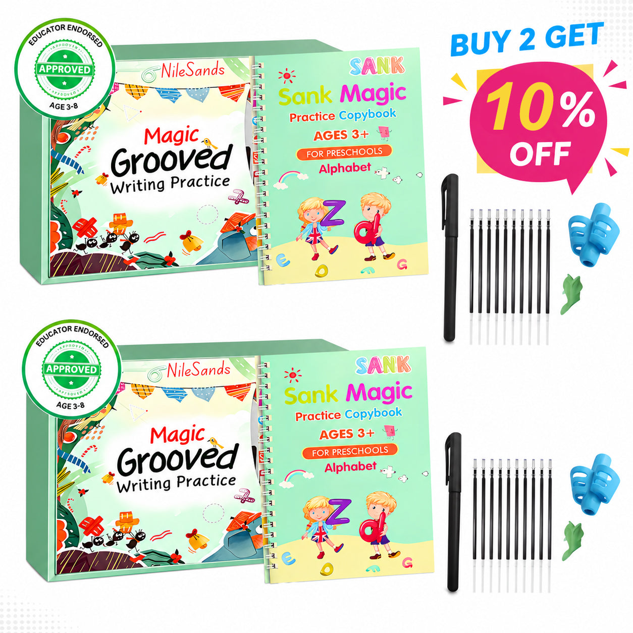 💥LAST DAY SALE 50%OFF - MagicBook | Kids Practice Copybook Set (4Pcs/Set)