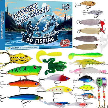 🎄🐟2026 Fishing Advent Calendar - 24 Days of Premium Lures Gift Box