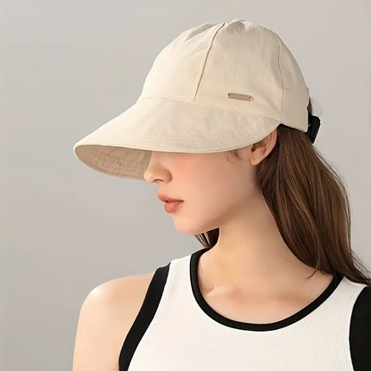 👒🔥Flattering Wide Brim Sun Hat for Women – UPF 50+ Face-Framing Visor Cap for Beach, Travel & Outdoor Wear