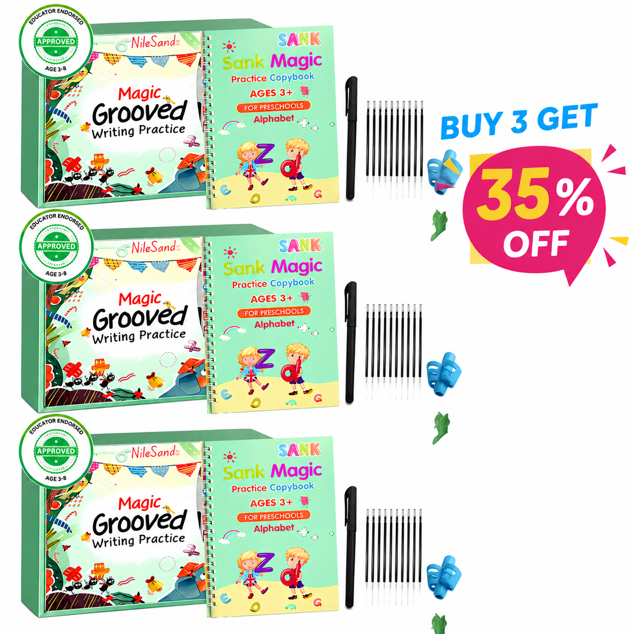 💥LAST DAY SALE 50%OFF📚MagicBook | Kids Practice Copybook Set (4Pcs/Set)