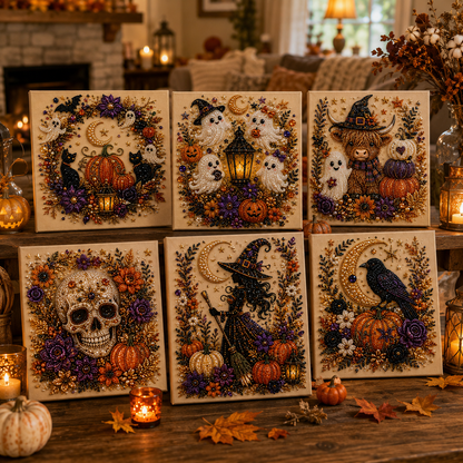 💥 Last Day 57% OFF – 👻✨ Halloween Pearl Art DIY Kit – Turn Tiny Pearls into Spooky-Cute Magic
