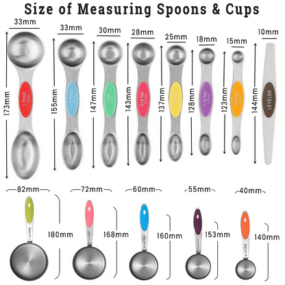 Stainless Steel Magnetic Measuring Spoons Set