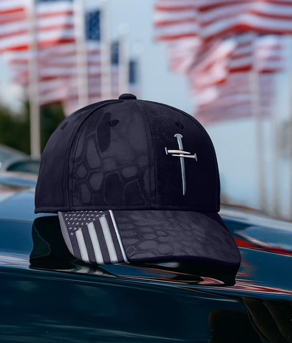 🔥Last Day 49% OFF-✝️Adjustable Jesus 3 Nail Cross Hat🎁With Free 4" Decal