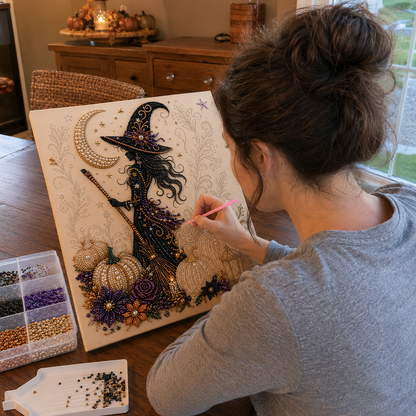 💥 Last Day 57% OFF – 👻✨ Halloween Pearl Art DIY Kit – Turn Tiny Pearls into Spooky-Cute Magic