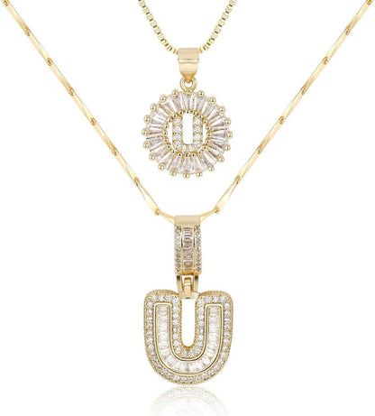 🎁 New Release Mother's Day Gift - 50% Off - Set of 2 - Initial Letter Pendant Necklace