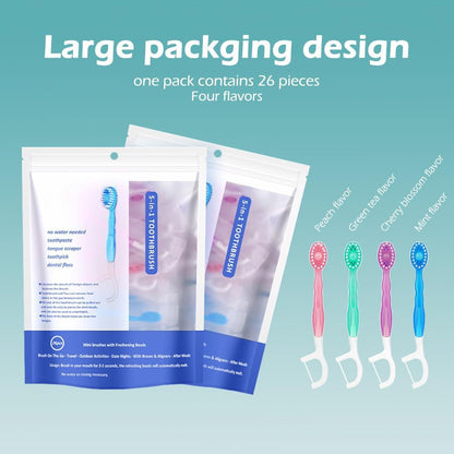 🔥5 in 1 Mini Toothbrush & Floss & Tongue Scraper & Toothpick Set