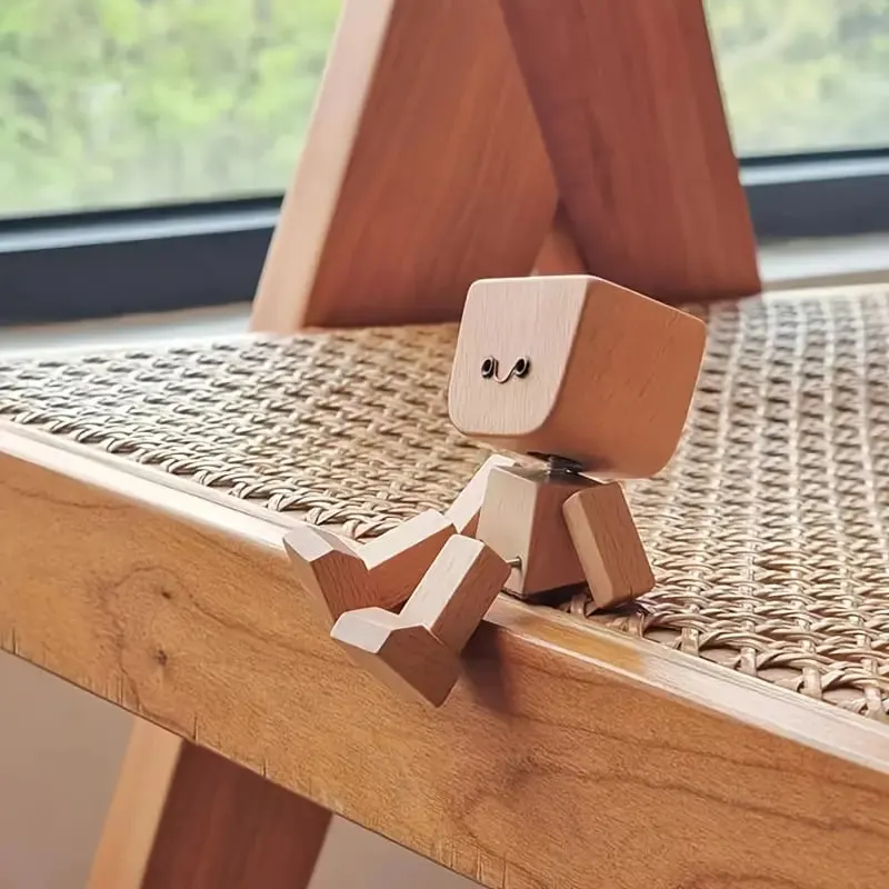 🔥 Last Day 50% OFF - Shaking Feet Wooden Doll - Sways with 12 Pcs Magnetic Expressions