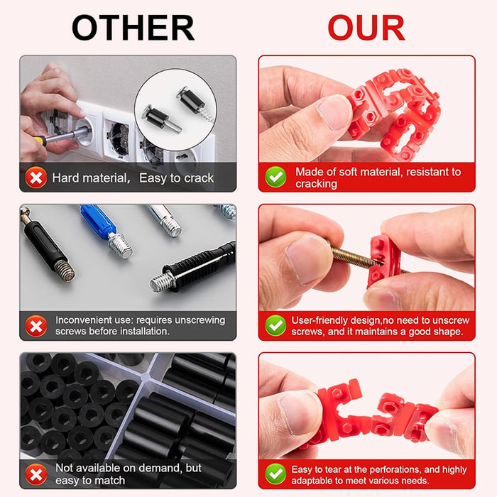 🔥Switch and Receptacle Spacers for Loose Outlet Fix