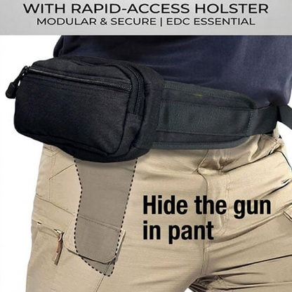Multifunctional Concealed Carry Hip Bag with Rapid-Access Holster