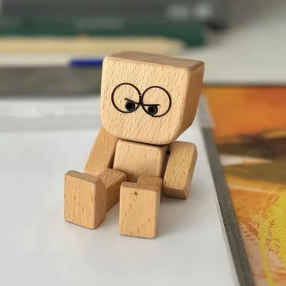 🔥 Last Day 50% OFF - Shaking Feet Wooden Doll - Sways with 12 Pcs Magnetic Expressions