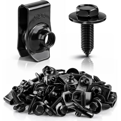 50Pcs Body Bolt & U-Nut Clip Kit