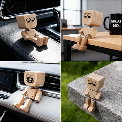 🔥 Last Day 50% OFF - Shaking Feet Wooden Doll - Sways with 12 Pcs Magnetic Expressions