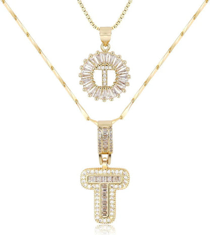 🎁 New Release Mother's Day Gift - 50% Off - Set of 2 - Initial Letter Pendant Necklace