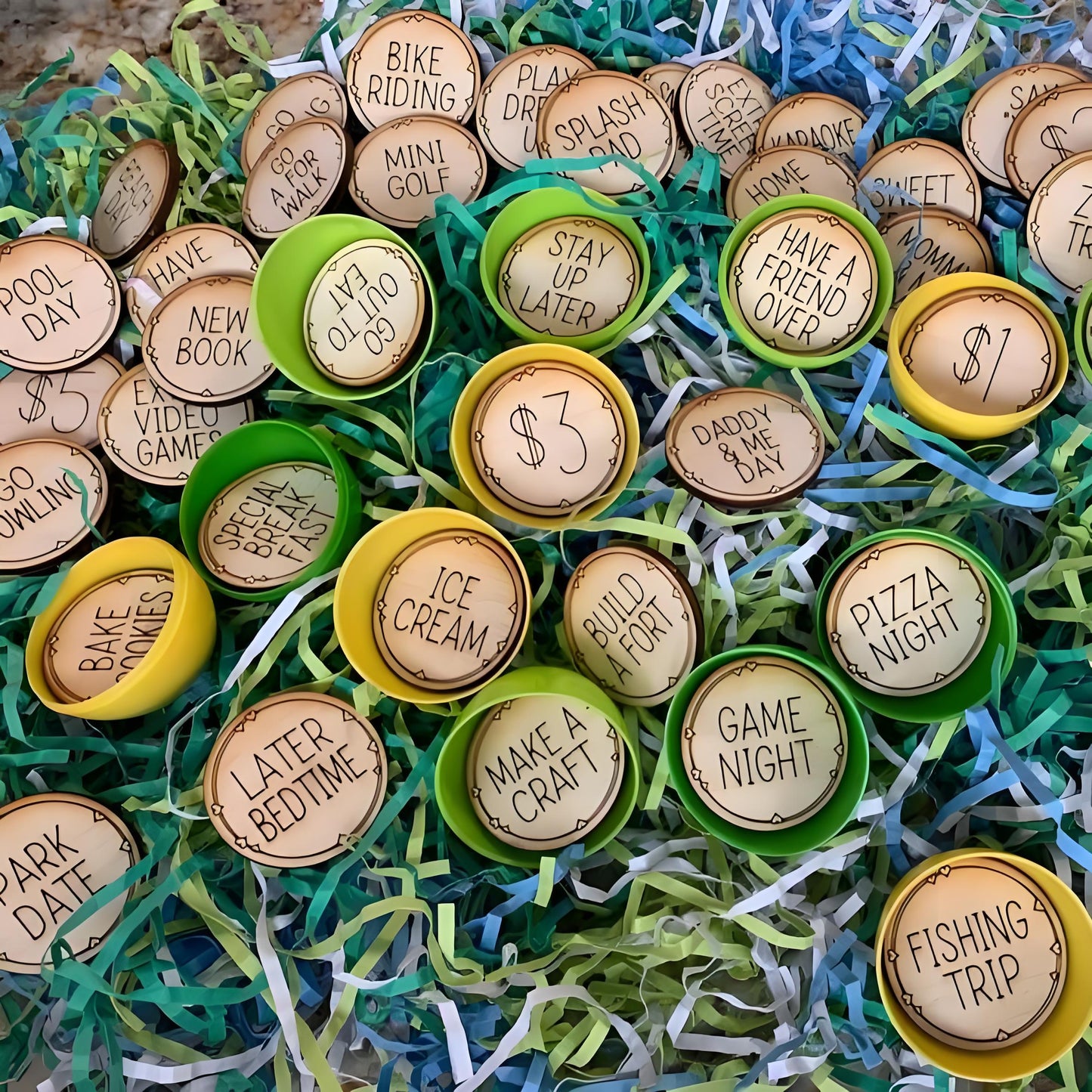 🐰Wooden Easter Egg Tokens