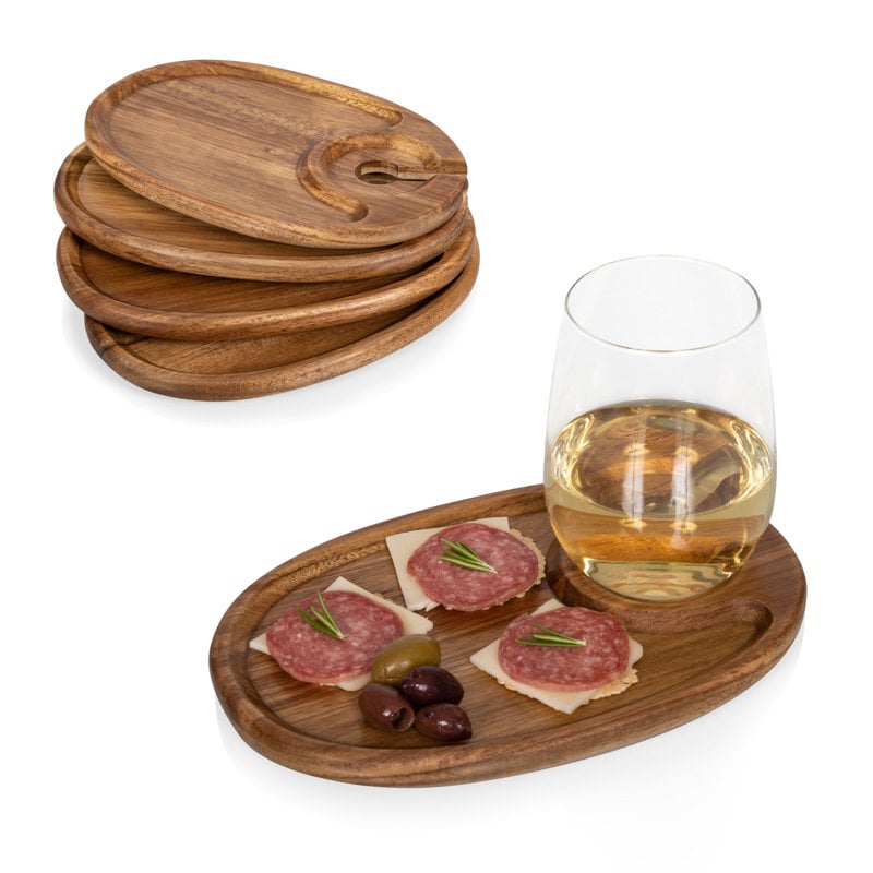 Upgraded Appetizer Plate with Wine Glass Holder