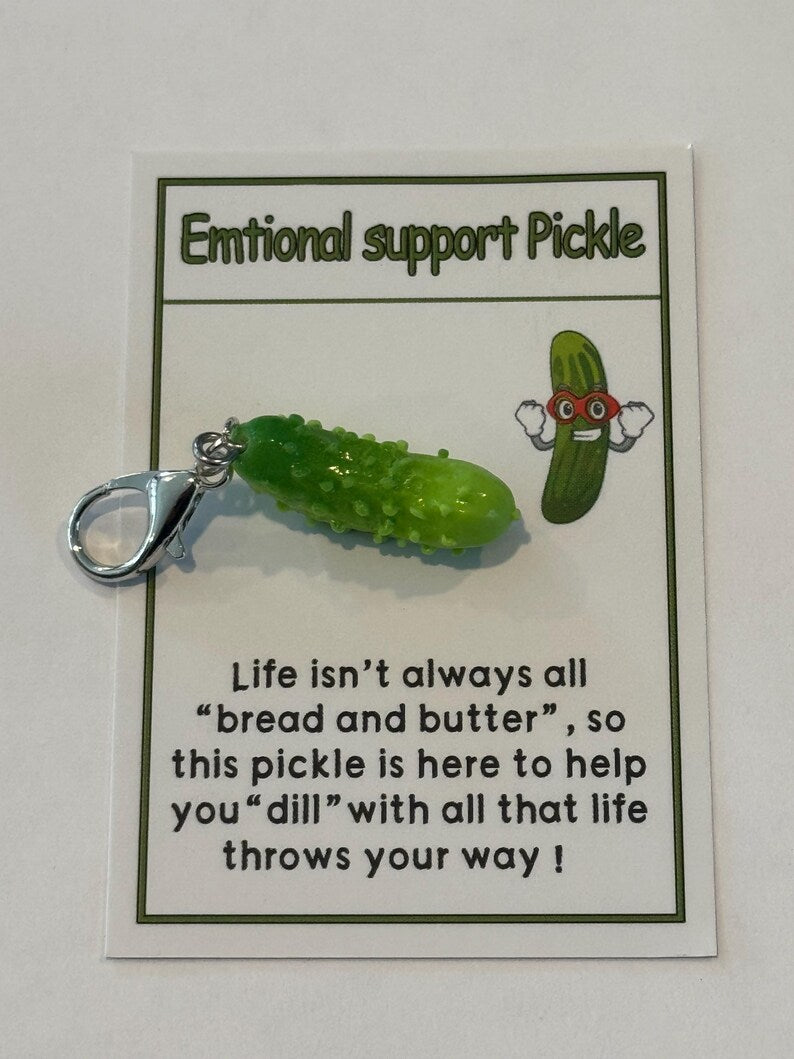 MINI Emotional Support Pickle Keychain
