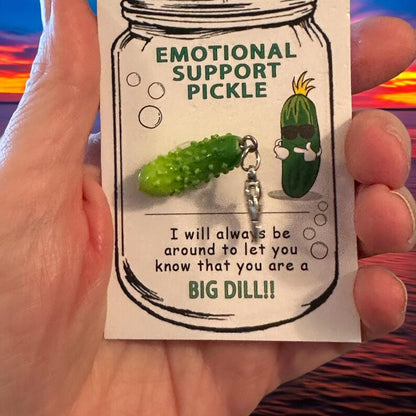 MINI Emotional Support Pickle Keychain