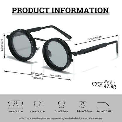 Adjustable Tint Rounded Polarized Lenses Retro Sunglasses
