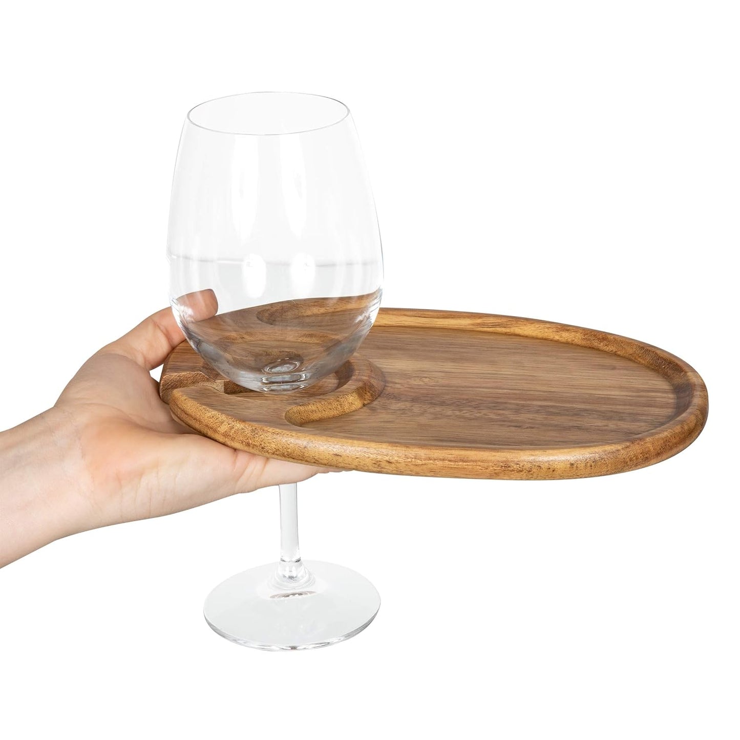 Upgraded Appetizer Plate with Wine Glass Holder