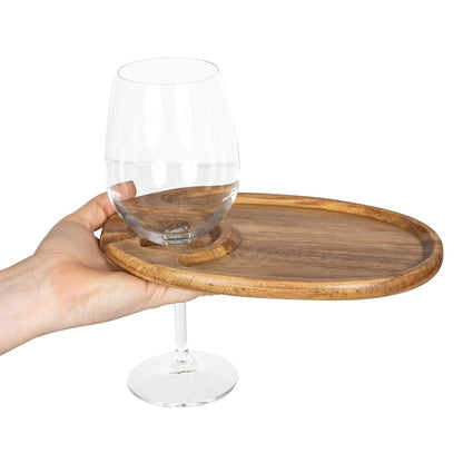 Upgraded Appetizer Plate with Wine Glass Holder