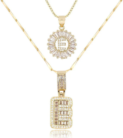 🎁 New Release Mother's Day Gift - 50% Off - Set of 2 - Initial Letter Pendant Necklace
