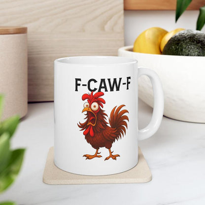 🔥Funny Rooster Coffee Mug - F-Caw-F Chicken Humor