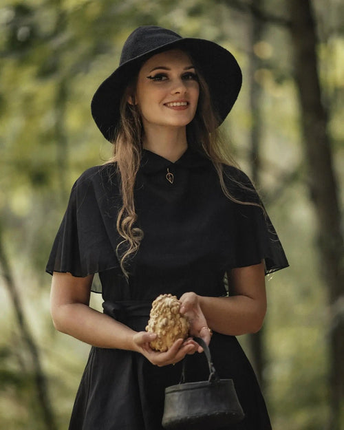 🔥Last Day 49% OFF👻Women Gothic Knitting Black Wizard Hat