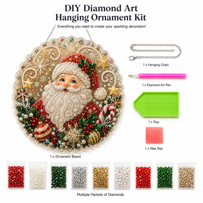 🎄 LAST DAY 49% OFF – ✨ Christmas Pearl Diamond Art Hanging Ornament Kit | Luxury Flocked Canvas with Scratch-Resistant Non-Fading Pearl Beads🎅💎