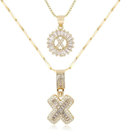 🎁 New Release Mother's Day Gift - 50% Off - Set of 2 - Initial Letter Pendant Necklace