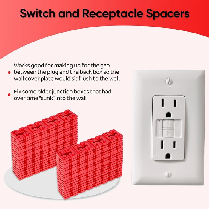 🔥Switch and Receptacle Spacers for Loose Outlet Fix