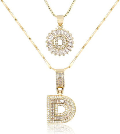 🎁 New Release Mother's Day Gift - 50% Off - Set of 2 - Initial Letter Pendant Necklace