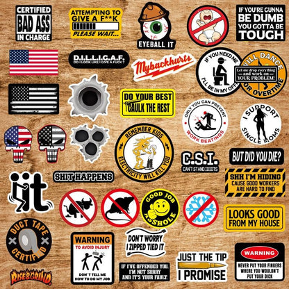 150pcs Hard Hat Stickers Pack(DIRTY) - Perfect for Helmets, Toolboxes..