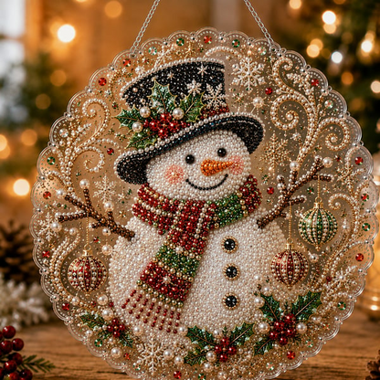 🎄 LAST DAY 49% OFF – ✨ Christmas Pearl Diamond Art Hanging Ornament Kit | Luxury Flocked Canvas with Scratch-Resistant Non-Fading Pearl Beads🎅💎