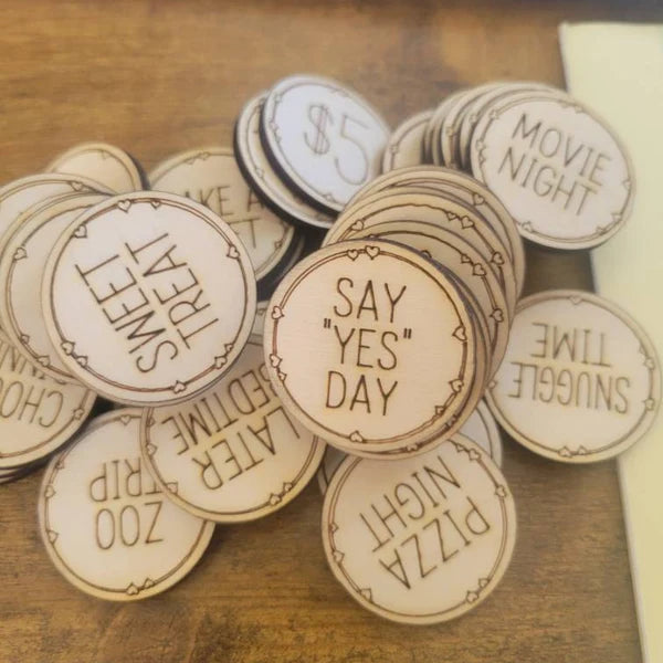 🐰Wooden Easter Egg Tokens